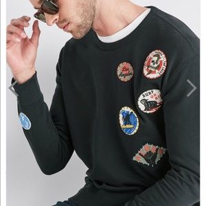 Lucky Brand Patchwork Crew Sweatshirt